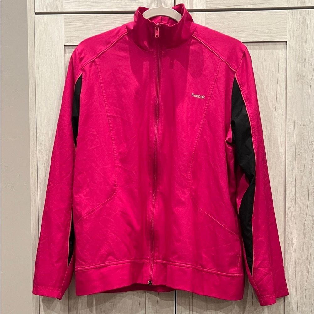 Reebok Women's Vibrant Pink Utility Jacket Casual Athletic Sport Attire